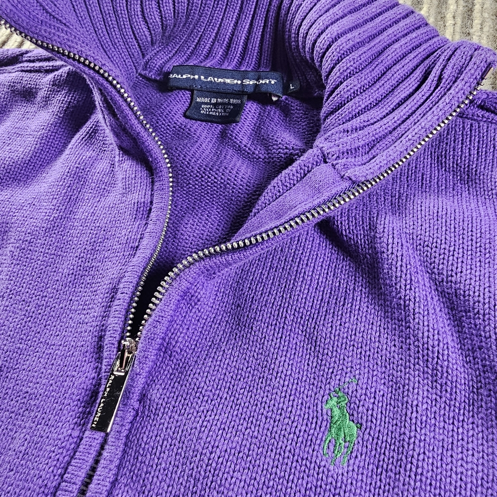 Ralph Lauren Purple Cardigan Sweater